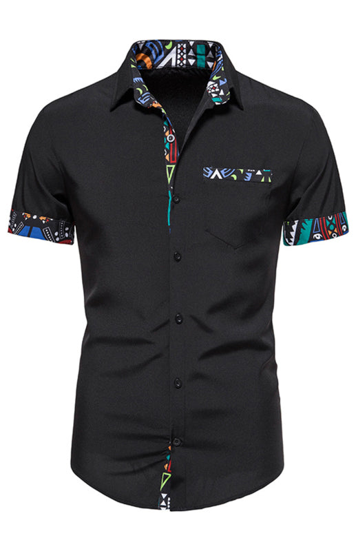 Men's Summer Fashion Colorblock Short Sleeve Shirts