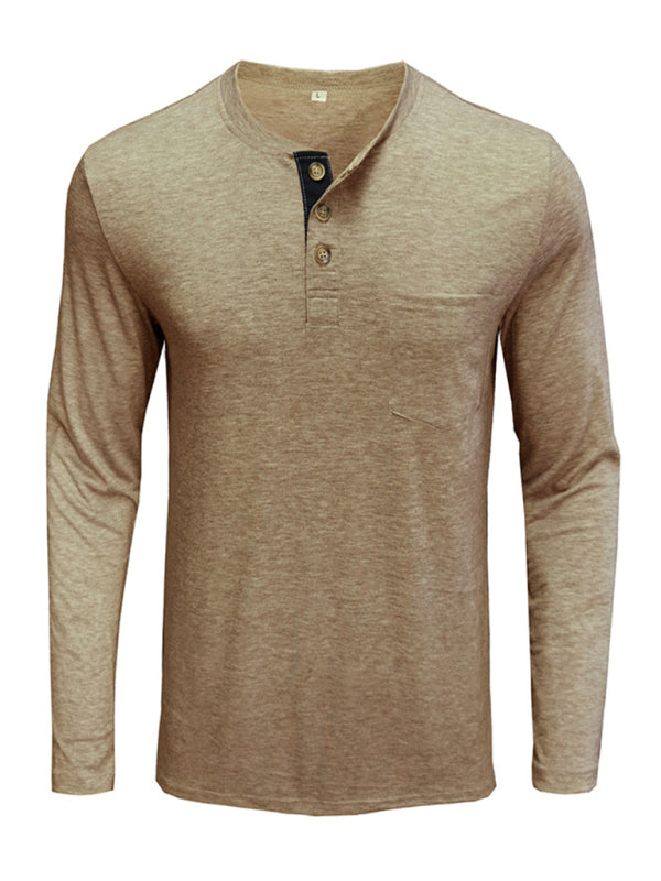 Men’s Solid Color Long Sleeve T Shirt